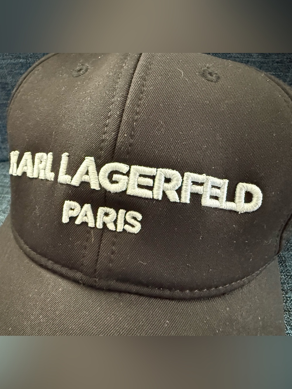 Brand New Karl Lagerfeld Black Cap with White Embroidered Logo